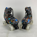 RESLIDE Roller Skates Women Men High Top 4 Wheels Shiny Shoes PU Leather Graffiti/Rainbow/Pure Colors for Your DIY Design, with Bag Packed-Size 8-Womens (41)