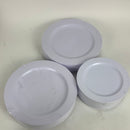 KIRE 120PCS White Plastic Plates - Heavy Duty White Disposable Plates for Party/Wedding - Include 60Pieces 10.25inch White Dinner Plates - 60Pieces 7.5inch White Dessert/Salad Plates