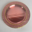 Nervure 175PCS Pink with Gold Rim Disposable Plastic Plates Set: 25 Dinner Plates,25 Dessert Plates, 25 Forks,25 Knives, 25 Spoons, 25 Cups,25 Napkins & Mother's Day
