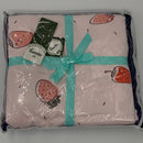 FenDie Girl Bed Queen Duvet Cover Set, Soft Cotton Bedding Cover Set Reversible Style , Strawberry Printed Duvet Cover White Peach with 2 Pillow Cases, Skin-Friendly, Comfy
