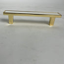 Goo-Ki 6 Pack Pure Brass Matte Finger Pulls 3.8''Hole Center Nordic Modern Minimalist Cabinet Handles Brushed Brass Finish Drawer Pulls Champagne Gold Drawer Pulls Cabinet Hardware Dresser Pulls