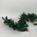Joiedomi 9Ft Artificial Christmas Garland Prelit with 100 LED Lights, 27 Pine Cones, 27 Red Berries for Home & Office Christmas Decorations (Battery Powered, Batteries not Included)