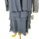 S.L. Fashions Women's Embellished Tiered Jacket Dress (Petite and Regular), Navy, 14