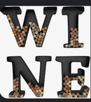 Metal Wine Cork Holder Monogram Decorative Wall Hanging Letter (Wine)
