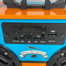 Wireless Express - Mini Boombox with LED Speakers â€“ Retro Bluetooth Speaker w/Enhanced FM Radio - Perfect for Home and Outdoor (Retro Multi)