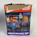 GOOSH 6 ft Tall Patriotic Independence Day Inflatable Uncle Sam Sitting on Motorcycle Blowup Inflatables with Build-in LED Lights for Party Indoor, Outdoor, Yard, Garden, Lawn Decorations