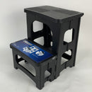 Topfun 8“ 17” Folding 2-Step Stool, Non-Slip Footstool for Adults or Kids, Capacity of 300 lbs - Portable Stools for Home Bedroom Office RV (Black, 17 inch, 2-Step)