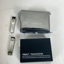 A Pair of 1.25G/s Bidi Gigabit Multi-Mode Fiber Ethernet Media Converter with 2PCS Bidi SFP LC Dual Transceiver Module Included, 10/100/1000Base-Tx to 1000Base-SX SMF RJ45 to SFP Slot up to 550M