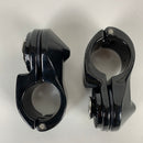 TCMT 1-1/4" 1.25" 32mm Black Long Angled Highway Engine Guard Foot Pegs Kit Fits For Harley (2 x Footpegs+Mounting Clamps, Black)