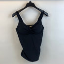 Anne Cole Women's Twist Front Underwire Cup Sized Tankini Swim Top, Black, 36D/34DD