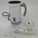 HadinEEon Milk Frother, Stainless Steel 16.9oz/3.4oz Electric Milk Steamer, Hot and Cold Foam Maker and Milk Warmer for Latte, Cappuccinos, Macchiato, Hot Chocolate Milk, 650W, 120V, White