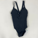 Seafolly Women's Standard Deep V Plunge Maillot One Piece Swimsuit, Active Black, 4 US
