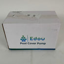 EDOU Submersible Swimming Pool Cover Pump - Ideal for Draining Water Above Ground and In-Ground Pools - 850 GPH Max Flow, 75W Max Power - Includes 16 Feet Drainage Hose and 3 Adapters (Black and Blue)