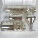 MyGift Decorative Silver Mercury Apothecary Jars with Lids, Wedding and Holiday Centerpiece, Candy Buffet Containers, 4 Piece Set