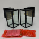 Zeyu Outdoor Wall Lights 2 Pack, Exterior Wall Sconces, Black and Gold Finish with Clear Glass, 02A150-2PK BK