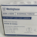 Westinghouse Electric Blanket Sherpa Heated Throw | 6 Heating Levels & 4 Hours Auto Off | 50x60 inch | Machine Washable, Light Grey