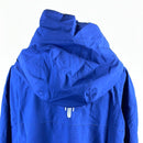 Mapamyumco Men's Waterproof Windproof Light Jacket, Breathable Stretch Rain Jacket Removable Hood for Hiking Travel Golf Dark Blue 2XL