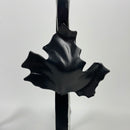 Minuteman International Maple Leaf Wrought Iron Fireplace andirons, Black