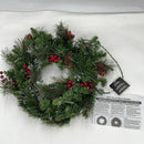 20'' Crestwood Wreath with Lights Green