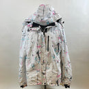 FREE SOLDIER Women's Waterproof Ski Snow Jacket Fleece Lined Warm Winter Rain Jacket with Hood Fully Taped Seams(Floral Print,2XL)