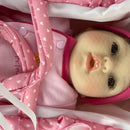 Aori Lifelike Reborn Baby Doll 18 inch Real Looking Newborn Baby Girl in Pink Bassinet Handmade Soft Vinly and Weighted Body with 9-Piece Gift Set for Girls 3+