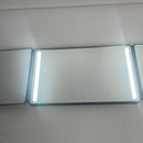 3 Way Mirror for Self Hair Cutting 360° Mirror with LED Lights, Trifold Self Haircut Mirror Rechargeable with Height Adjustable