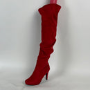 DREAM PAIRS Women's Red Thigh High Chunky Heel Platform Over The Knee Boots Size 8.5 M US Sarah-hi