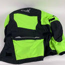 Adventure/Touring Motorcycle Jacket For Men Textile Motorbike CE Armored Waterproof Jackets ADV 4-Season (Hi-Vis Green, L)