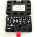 LRVEZSY 20-Piece flex head ratchet wrenches set, tool gear metric tubing large torx angle tool set with case swivel flat wrench sets screwdriver sets (8mm-19mm) ANSI standard SAE & Metric