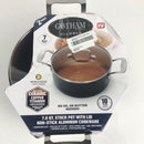 Gotham Steel Stock Pot with Ultra Nonstick Ceramic and Titanium Coating Includes Tempered Glass Lid â€“ Dishwasher Safe, 7 Quart, Copper Black