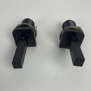 AUXO 3 Holes 2 Handles Widespread Bathroom Sink/Waterfall Faucet Solid Brass Lavatory Mixer Taps in Matte Black