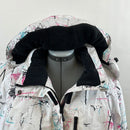FREE SOLDIER Women's Waterproof Ski Snow Jacket Fleece Lined Warm Winter Rain Jacket with Hood Fully Taped Seams(Floral Print,2XL)
