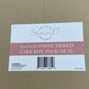 Spec101 Disposable Cake Carrier Tall Cake Caddy 2 or 3 Layer Cake Carrier - 16 Inch Tall 14x14 Cake Box 10-Pack