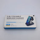 3 in 1 Wireless Charger, Foldable Wireless Charging Station for iPhone 12/Pro/SE/11 Series/X/XS/XR/8Plus/Samsung,Wireless Fast Charging Stand Dock for iWatch SE/6/5/4/3/2/Airpods Pro/2 (Black)
