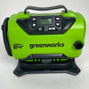 Greenworks 24V Portable Air Compressor - Cordless Tire Inflator, MAX 160 PSI, 2 Power Sources, Auto Shut Off, for Car, Bicycle, Motocycle, Air Boat, Inflatables, Tool-Only