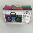 Wireless Express - Mini Boombox with LED Speakers â€“ Retro Bluetooth Speaker w/Enhanced FM Radio - Perfect for Home and Outdoor (Retro Multi)