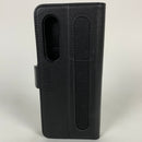 SHIELDON Galaxy Z Fold 3 Case, Genuine Leather Wallet Case with S Pen Holder, RFID Blocking Credit Card Holder Hybrid Case Kickstand Shockproof Cover Compatible with Galaxy Z Fold3 5G (2021) - Black