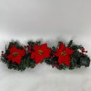 Lighted Christmas Poinsettia Mailbox Swag Multi