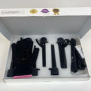 Curling Iron, 6-in-1 Curling Wands, Hair Curling Wands for Long Short Hair PTC Ceramic Curling Tongs with Adjustable Temperature Dual Voltage with Glove & 2 Clips