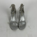 DREAM PAIRS Women's Low-Chunk Silver Glitter Low Heel Pump Sandals - 9 M US