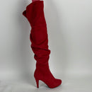 DREAM PAIRS Women's Red Thigh High Chunky Heel Platform Over The Knee Boots Size 8.5 M US Sarah-hi
