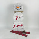 37" Be Merry Snowman White/Brown