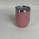 DOMICARE 12oz Wine Tumbler with Lid Stainless Steel Wine Tumbler Cups Vacuum Insulated Wine Tumbler Double Wall Insulated Wine Glass Tumbler Stemless Cup Set of 8 Pack Pink