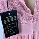 Dressystar Women's Lace Chiffon Bridesmaid Dress Sleeveless Formal Wedding Party Dress 0046 Blush L