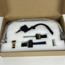 AUXO 3 Holes 2 Handles Widespread Bathroom Sink/Waterfall Faucet Solid Brass Lavatory Mixer Taps in Matte Black