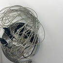 Mood 12-Light Satin Nickel Chandelier with Stainless Steel Mesh and Glass Globe
