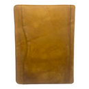 Handmade Crazy-Horse Leather 3 Ring Binder Portfolio Padfolio Folder with Zipper for Men and Women,Work Portfolio with Notepad for Meeting and Travel (Non-Custom, Brown)