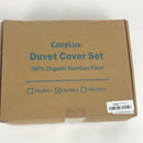 CozyLux 100% Bamboo Duvet Cover Set Queen Size Dark Grey 3PCS 300TC Luxury Comforter Cover 90" x 90", Oeko-Tex Cooling Bamboo Duvet Covers with Zipper Closure and Corner Ties, Dark Gray