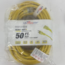 50 ft Extension Cord 10/3 SJTW with Lighted end - Yellow - Indoor / Outdoor Heavy Duty Extra Durability 15 AMP 125 Volts 1875 Watts by LifeSupplyUSA