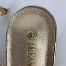 DREAM PAIRS Women's Aditi Low Wedge Dress Sandals-Gold-Size 9.5